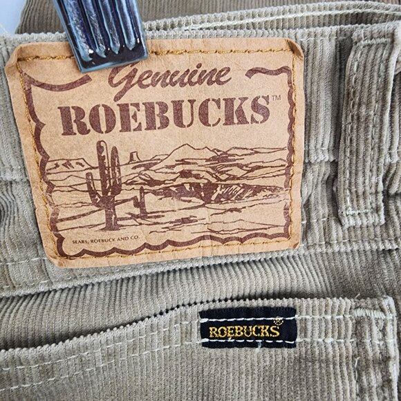 Roebucks Vintage Corduroy Pants Mens 38x29 Tan Straight Leg Regular Fit USA Made - Picture 4 of 9